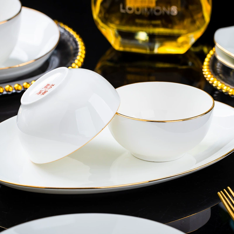 Сервиз для дома Jingdezhen, новая керамическая посуда, рисовые чаши и палочки, набор посуды Nordic стиль, легкая роскошь, bone china, сервировка стола