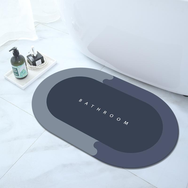 Diatomaceous Earth Soft Mat, Absorbent Bathroom Floor Mat, Non-Slip Mat for Bathroom Entrance and Toilet, Machine Washable Design