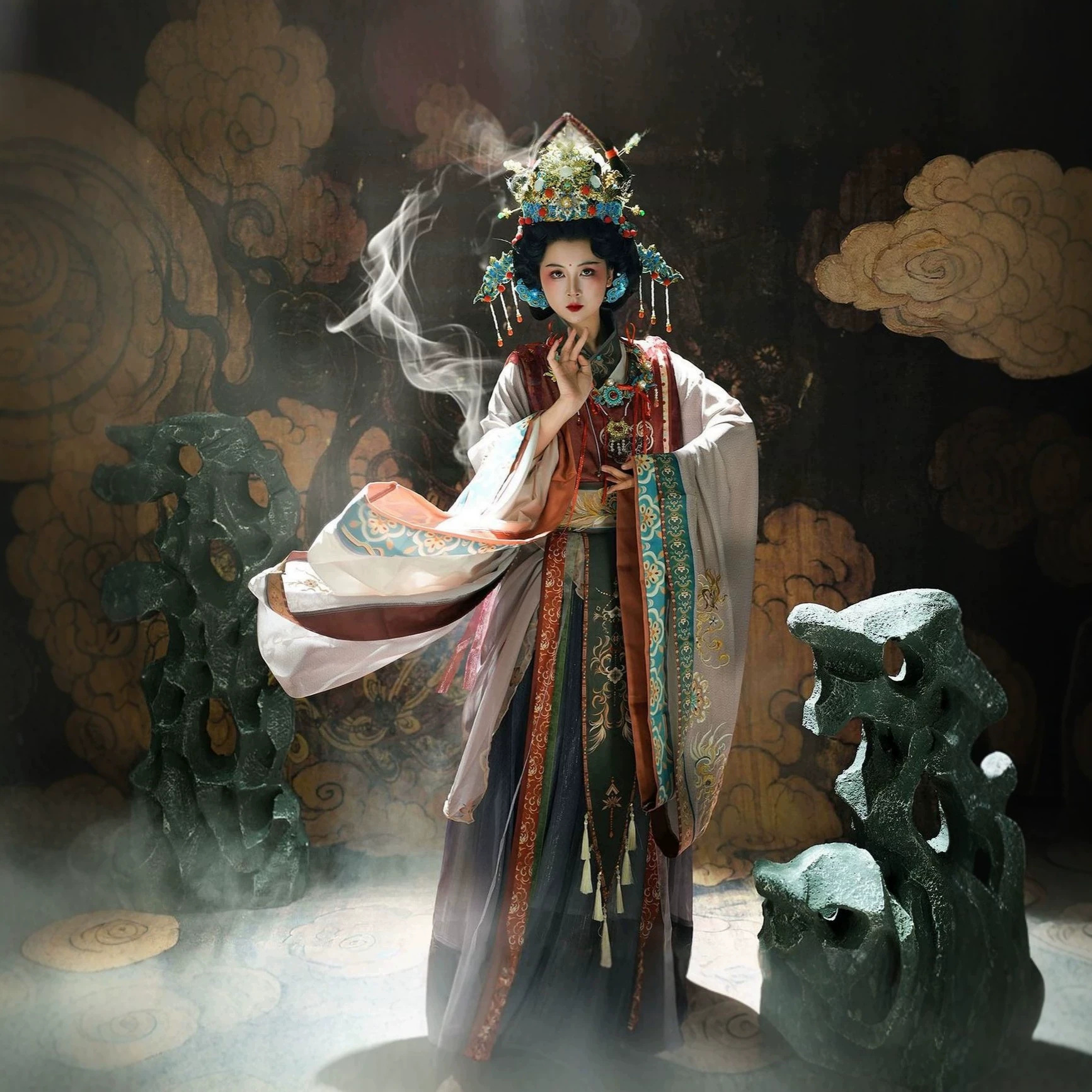 Hua Chao Ji Original Hanfu [Wall Immortal] Women's Jin Dynasty Style Long-Sleeved Waist-Length Exquisite Immortal Costume