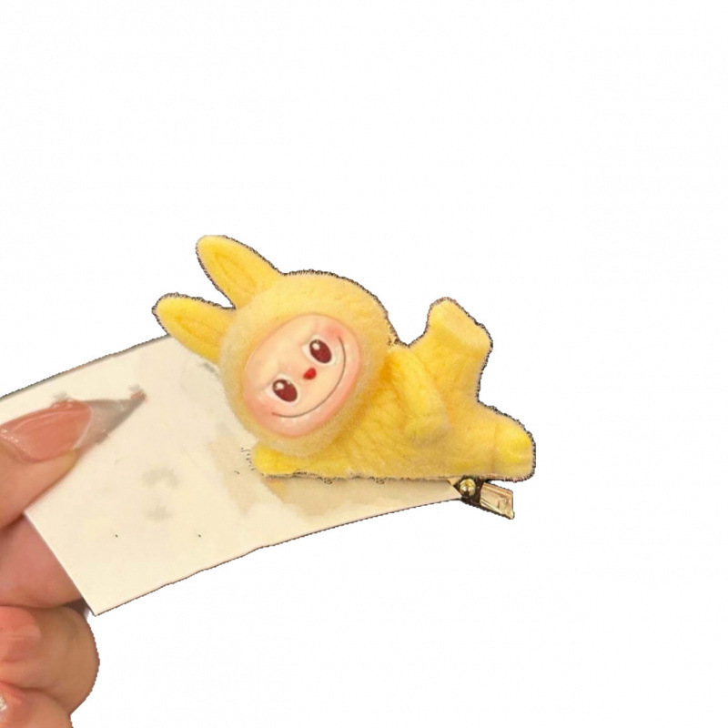 Labubu 小さな人形横たわるヘアピンかわいいガーリーハートサイド前髪クリップカモノハシクリップ漫画ヘアアクセサリー女性のための人気のスタイル|undefined