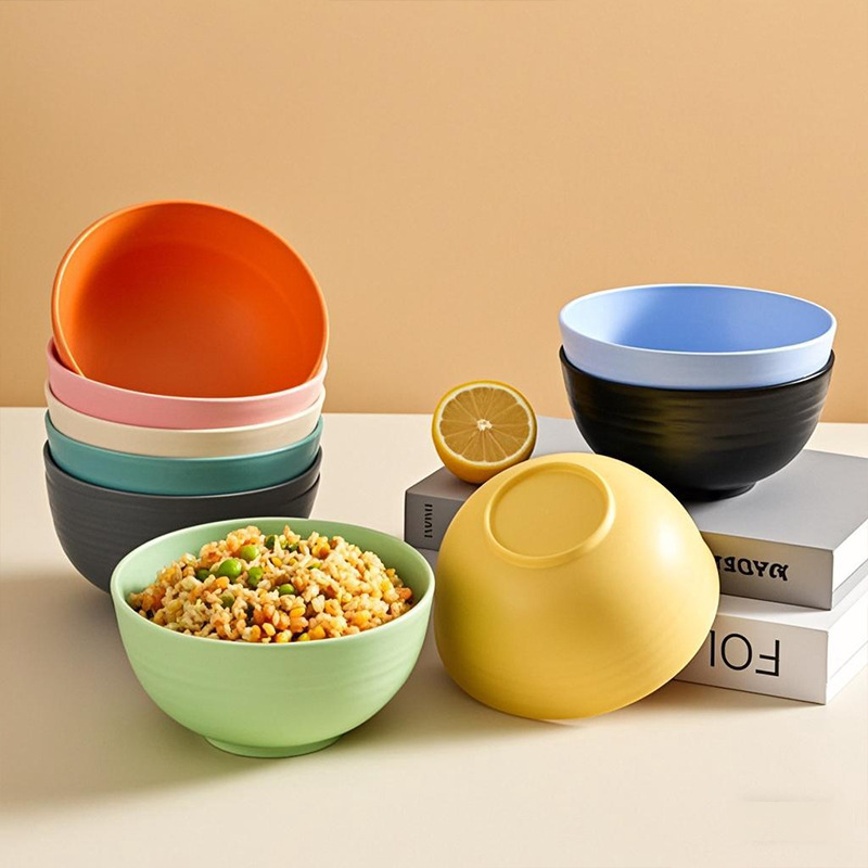 Cross-Border Pp Bowl, Household Soup Bowl, Nordic Style Salad Bowl, Children's Creative Plastic Bowl, Student Dormitory Rice Bowl, Single-Person Bowl