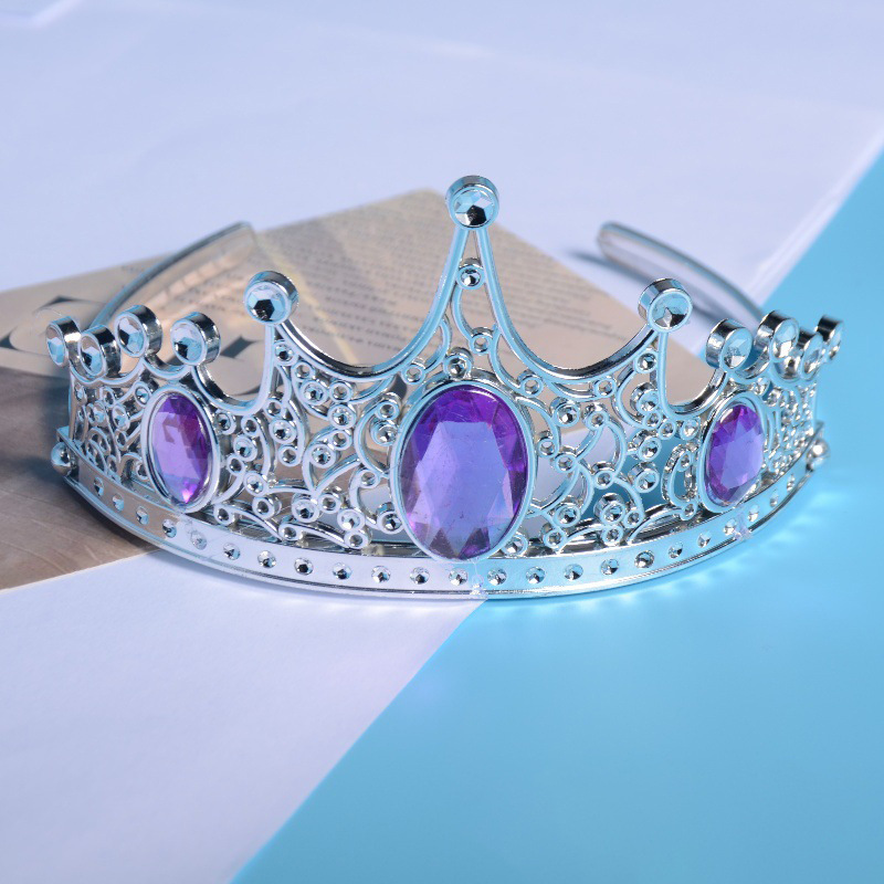 Nueva galvanoplastia de tres puntos corona niños juegos de la casa joyería juguetes de educación temprana jardín de infantes accesorios de joyería al por mayor