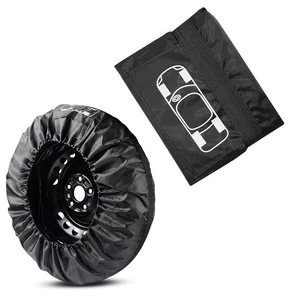Cross-border hot sale 190T polyester taffeta tire cover car spare tire cover snow tire storage bag wheel cover protective cover