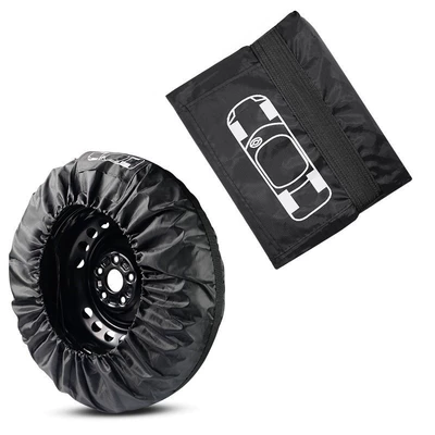 Cross-border hot sale 190T polyester taffeta tire cover car spare tire cover snow tire storage bag wheel cover protective cover