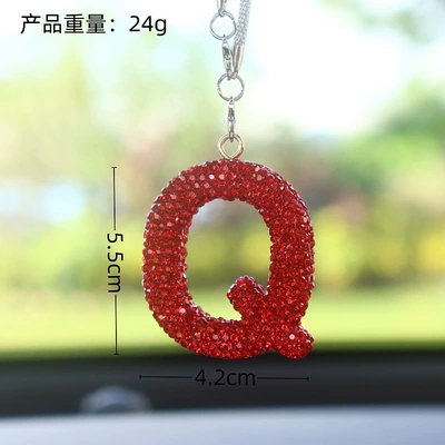 Car hanging | Pendant Car Interior Pendant High-End - q-letter-car-pendant-big-red