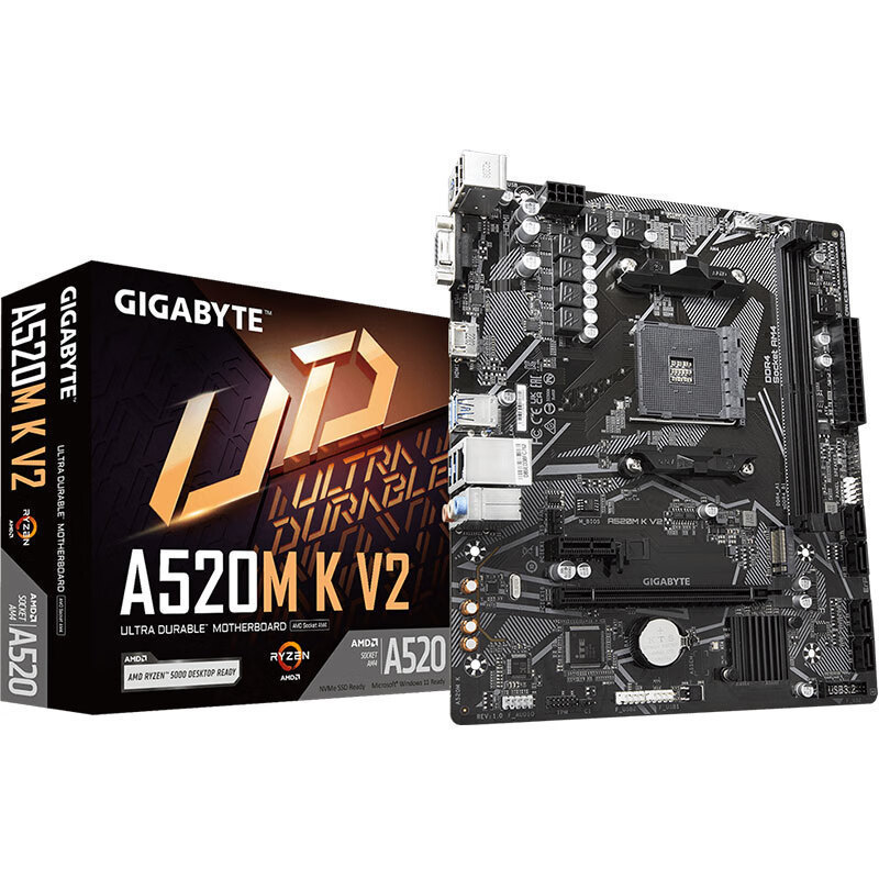 Gigabyte A520M K V2 Desktop Motherboard Is Suitable for Desktops with Cpu 5600/5600G/5700G/5700X