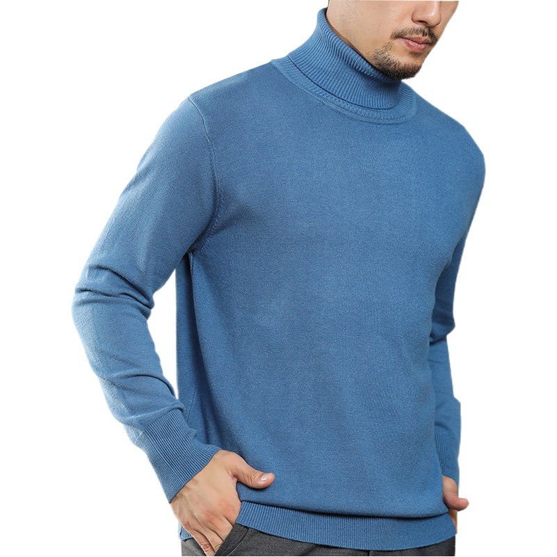 Manufacturer Wholesale Genuine Cashmere Knitwear Men's Turtleneck Knitwear Men's Lapel Woolen Knitwear Loose Large Size Bottoming Knitwear