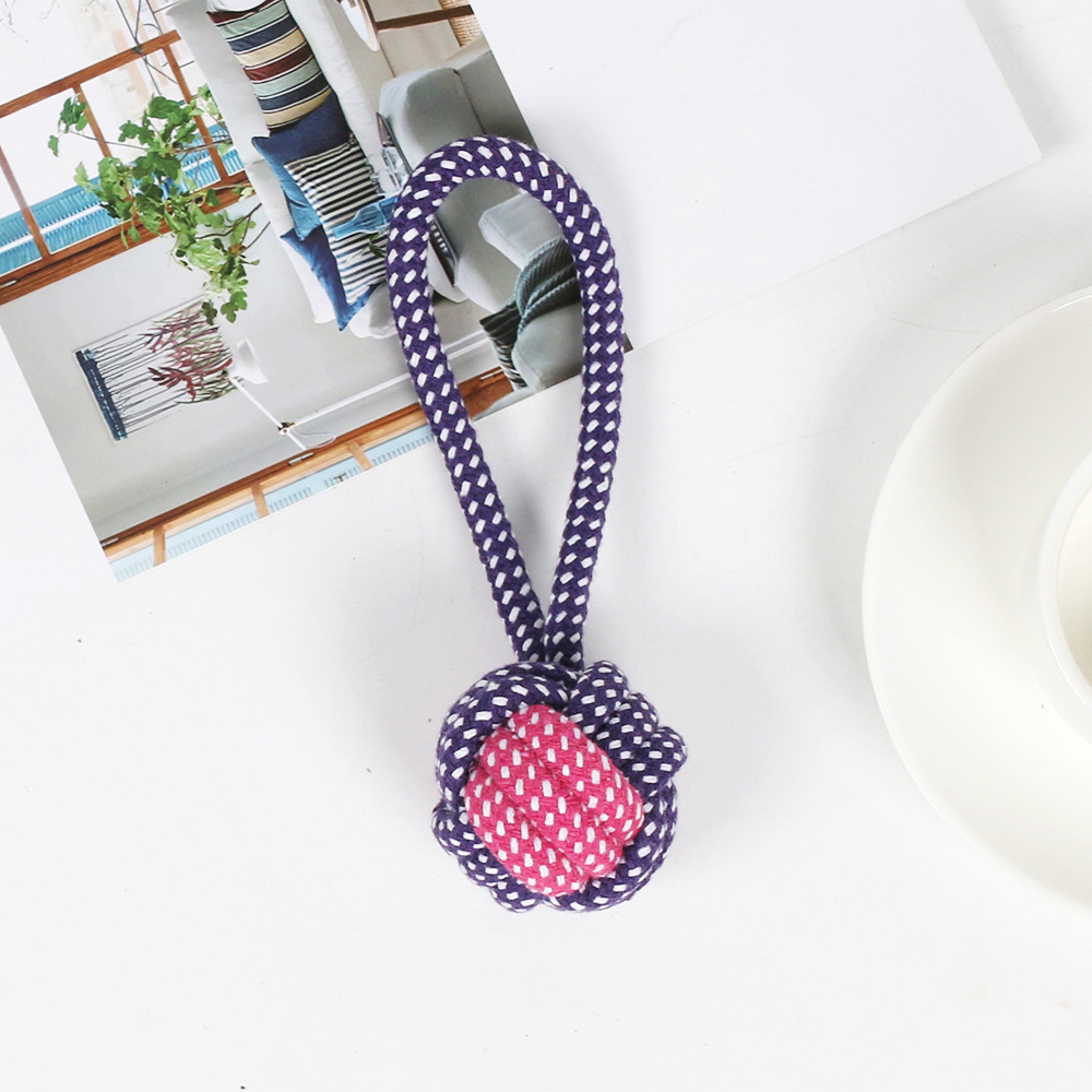 Juguetes de nudo de algodón transfronterizos para mascotas, dientes de molienda resistentes a la mordida, bolas de tracción interactivas, juguetes para mascotas, juguetes para perros