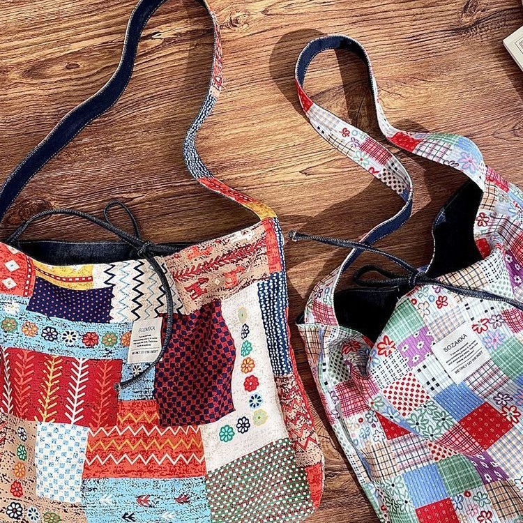 Summer retro ethnic double-sided capacious shoulder bag