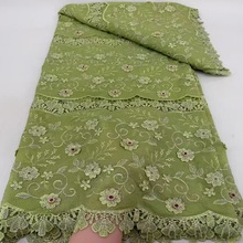 新款高档水溶蕾丝刺绣花加钻花边面料重工旗袍礼服连衣裙布料lace