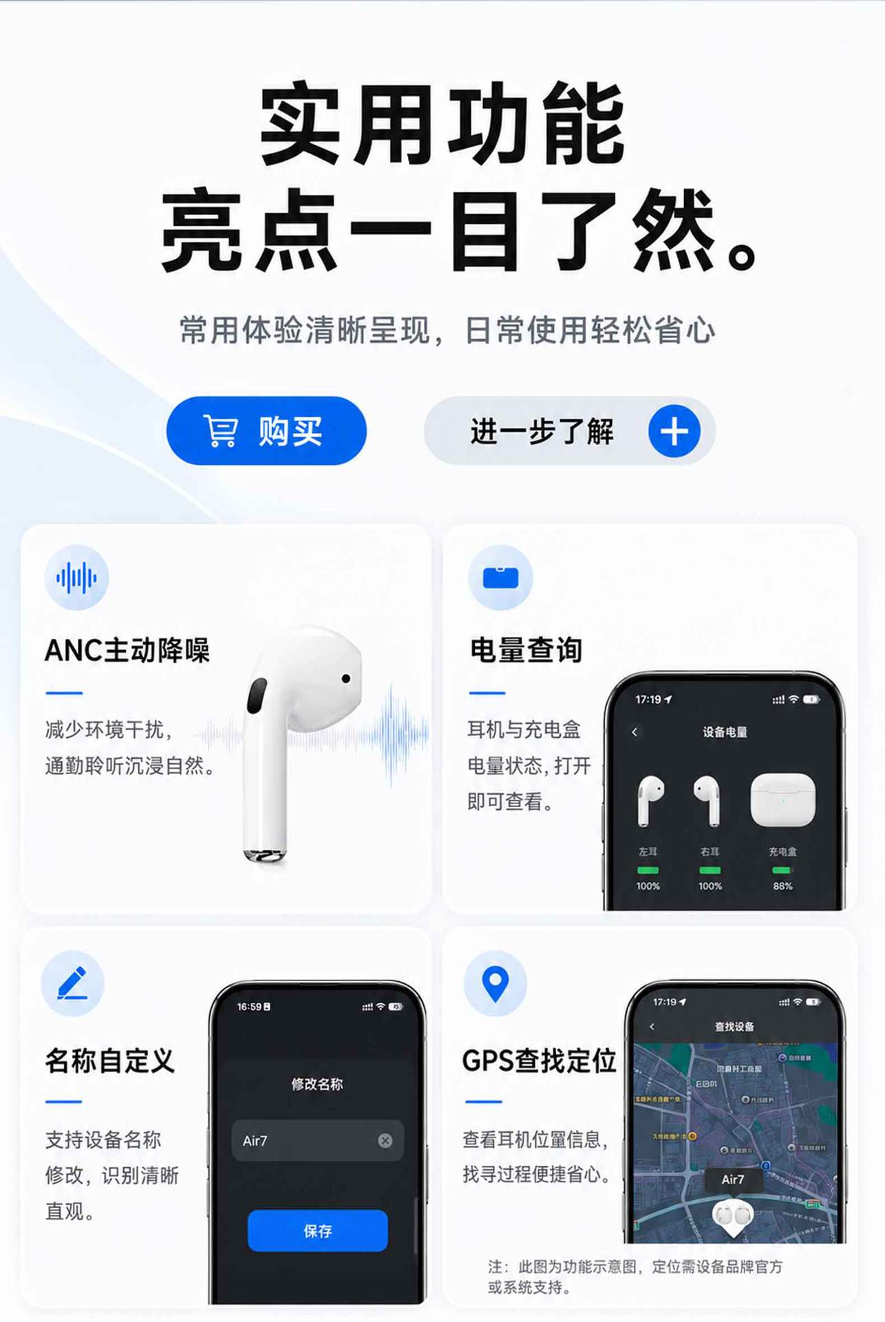 2026 Huaqiangbei Bluetooth-Kopfhörer Noise-Cancelling kristallklare Klangqualität extralange Akkulaufzeit Sport 7. Generation Bluetooth-Kopfhörer Stereo