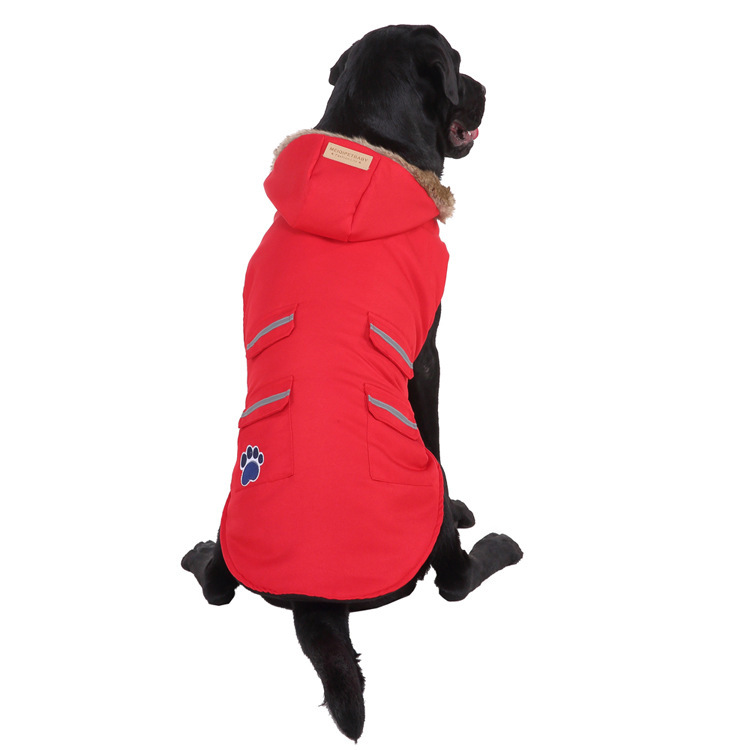 Casaco refletor para cães grandes com capuz para inverno_voghion.com
