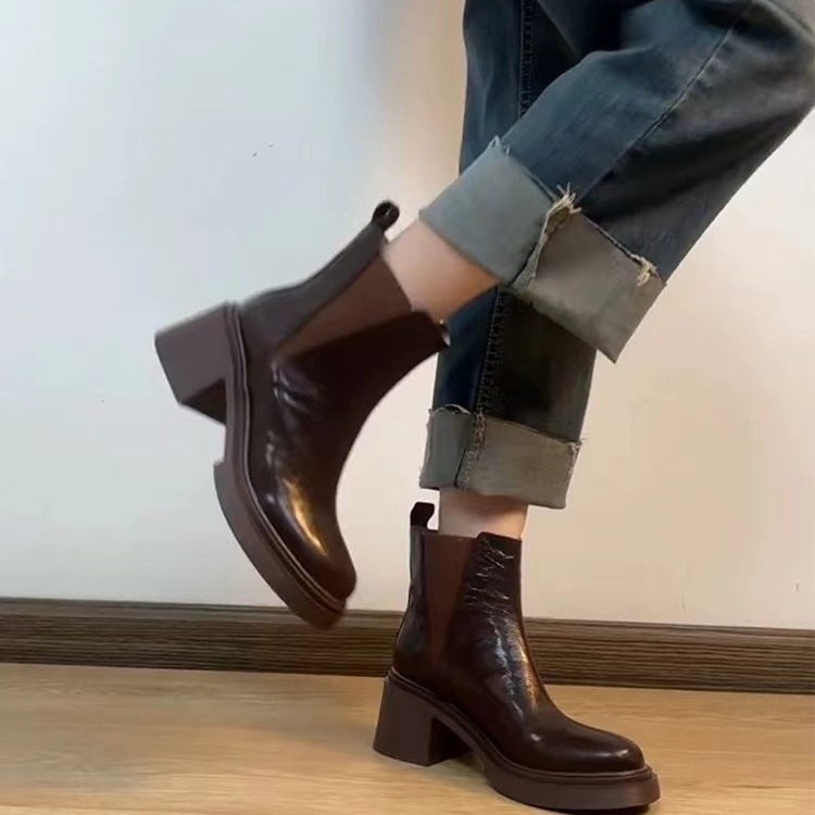 Retro Overknee Stiefel Damen Mit Plateau Und Blockabsatz_voghion.com