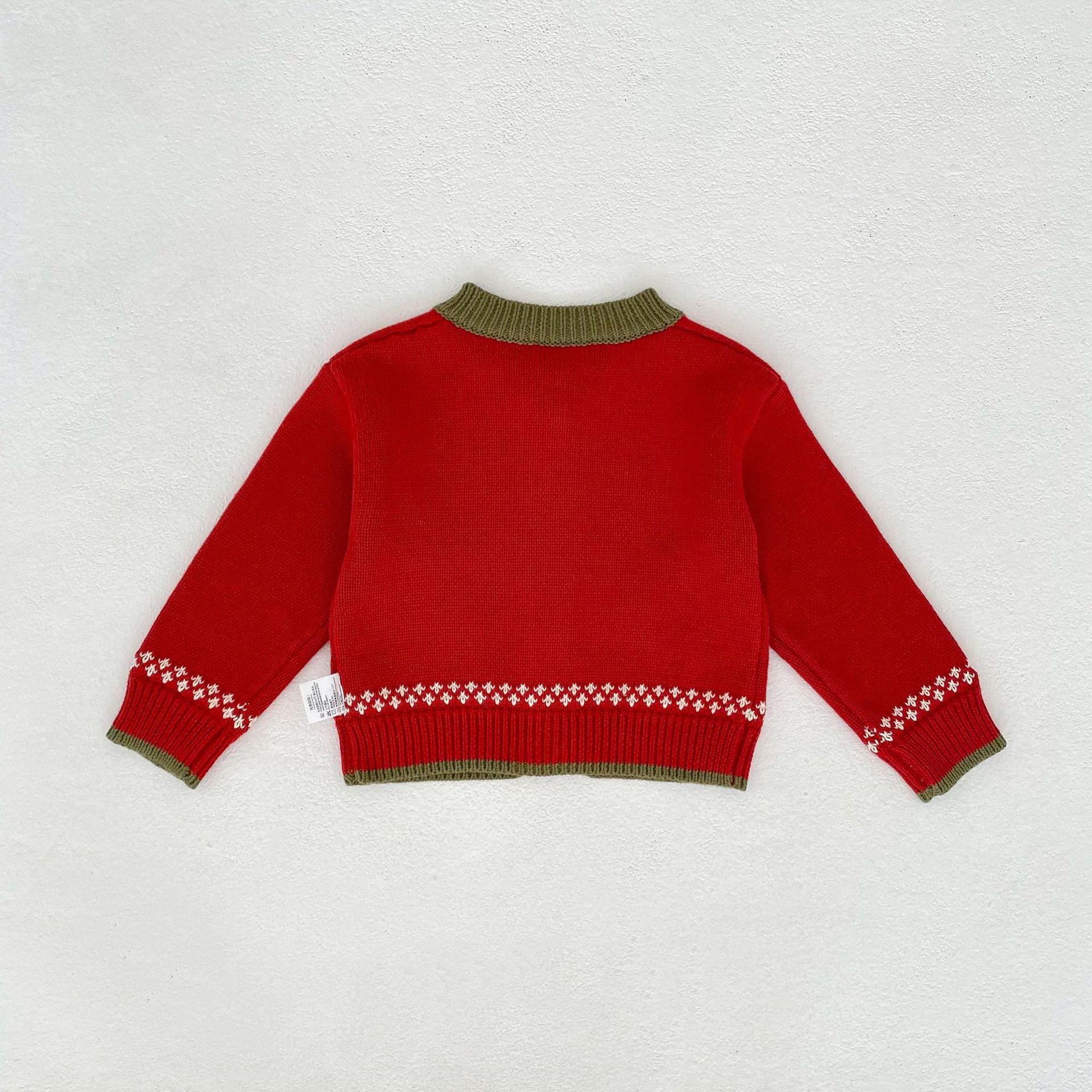 Children's Cardigan Christmas Clothes Baby Cotton Crew Neck Coat Top