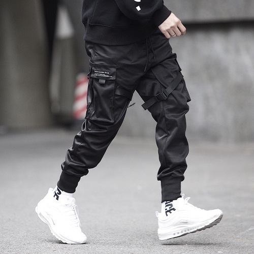 Workwear Pants Youth Ankle-Tight Pants Men's Trendy Brand Functional Tactical Parachute National Style Casual Slim-Fit Pencil Pants for Students—Cross-Border