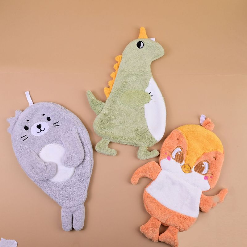 漫画の動物のハンドタオル、かわいい吸収性キッチン糸くずの出ないハンドタオル、キッチンの厚くて臭わないタオル|undefined