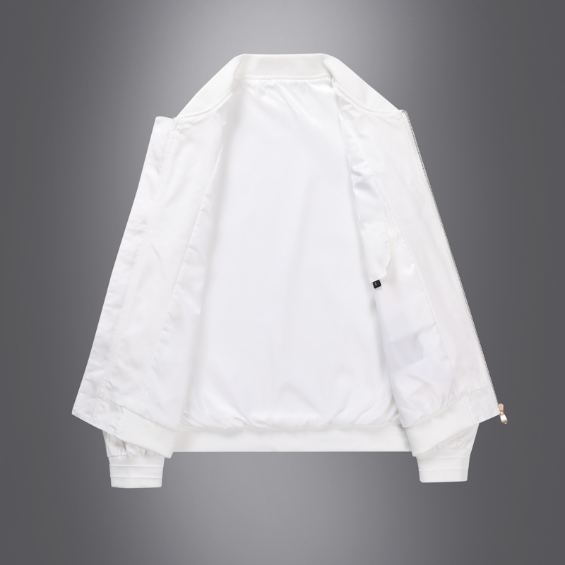 Veste de baseball décontractée à col montant et broderie simple pour homme, nouvelle mode printemps_voghion.com