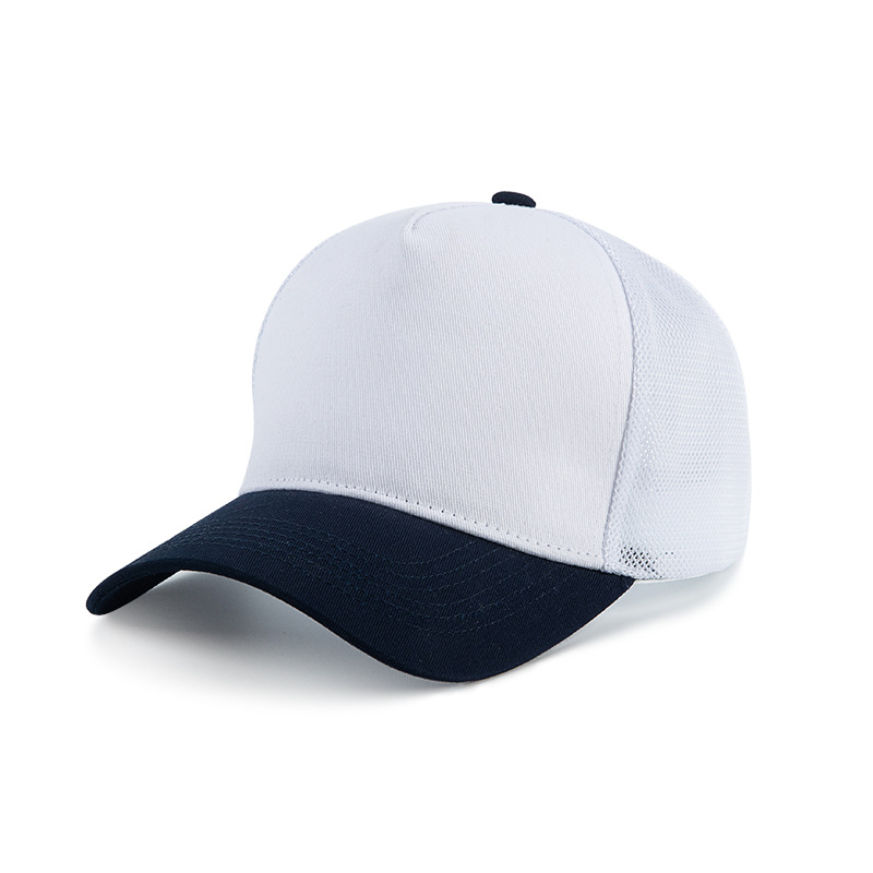 XD algodón puro blanco con azul marino (malla blanca) capota rígida