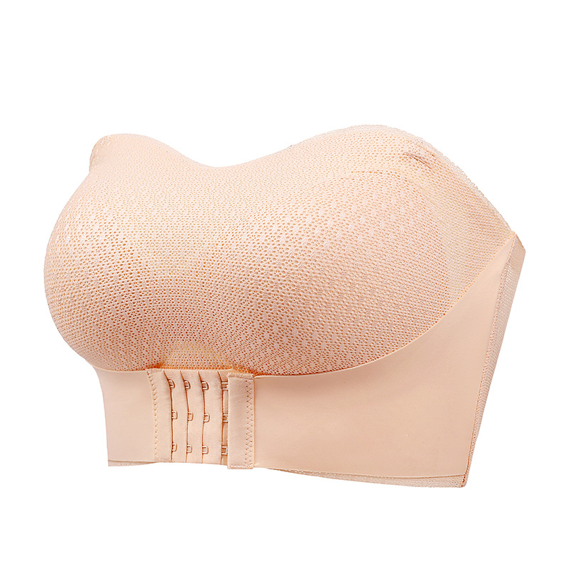 Invisible gran pecho sin tirantes ropa interior vestido de novia especial push-up antideslizante tubo superior anti-caída envuelto pecho fino exterior pecho pad para las mujeres