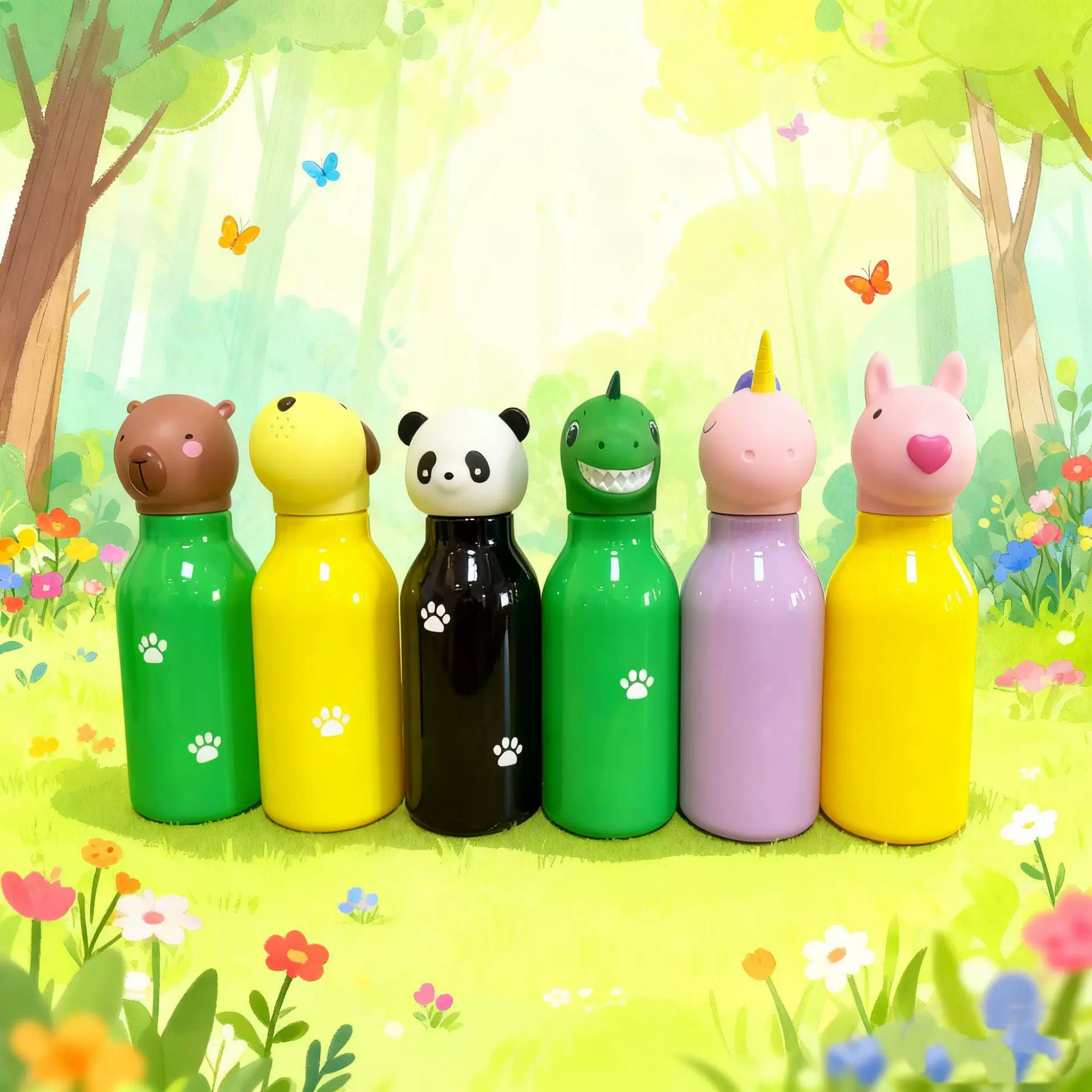 新款搪胶杯盖大容量塑料水杯专用动物盖子便捷户外运动水壶盖子水