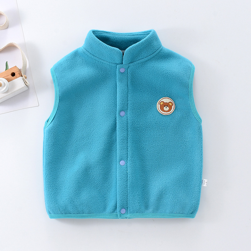 Chaleco de ropa exterior para niños primavera y otoño bebé Polar fleece warm fleece-forrado chaleco para niñas fuera capa superior