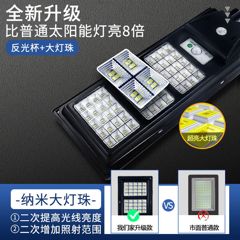 Lámpara de jardín exterior impermeable solar de ingeniería Lámpara led súper brillante sensor del cuerpo humano farola integrada de alta potencia