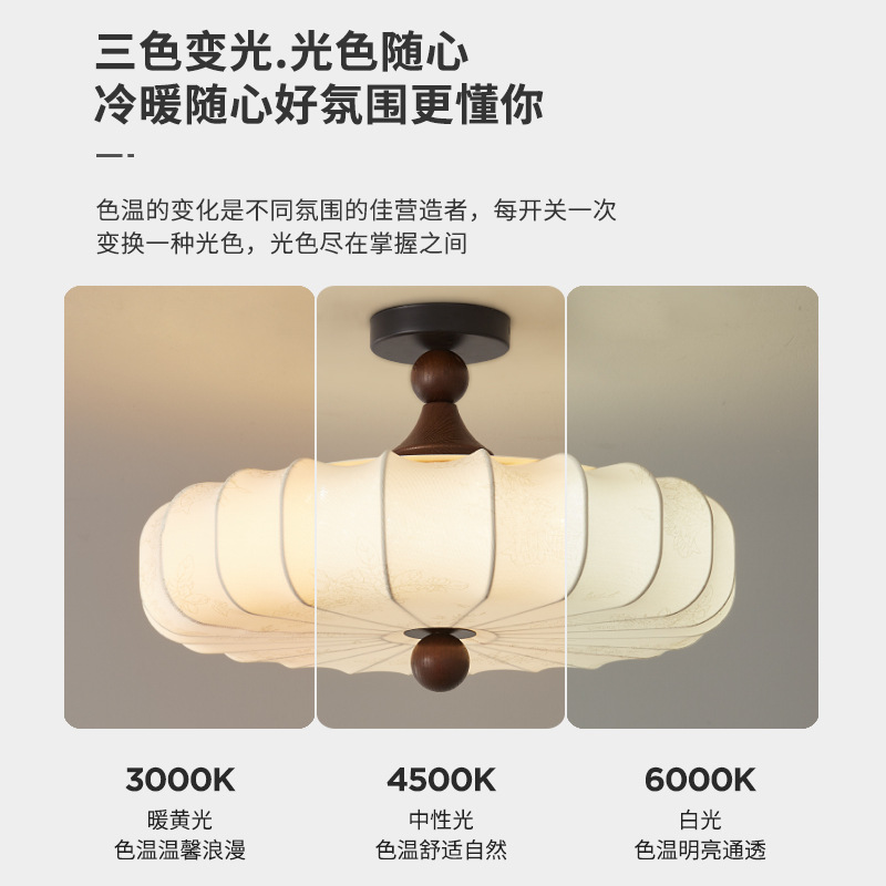 Lámpara de dormitorio Estilo antiguo francés Lámpara de habitación del dormitorio principal Protección ocular retro