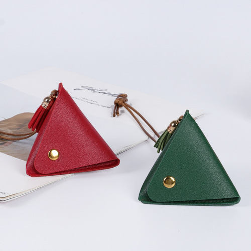 Compact storage bag Dragon Boat Festival Zongzi coin purse Triangular coin loose money access card leather storage bag