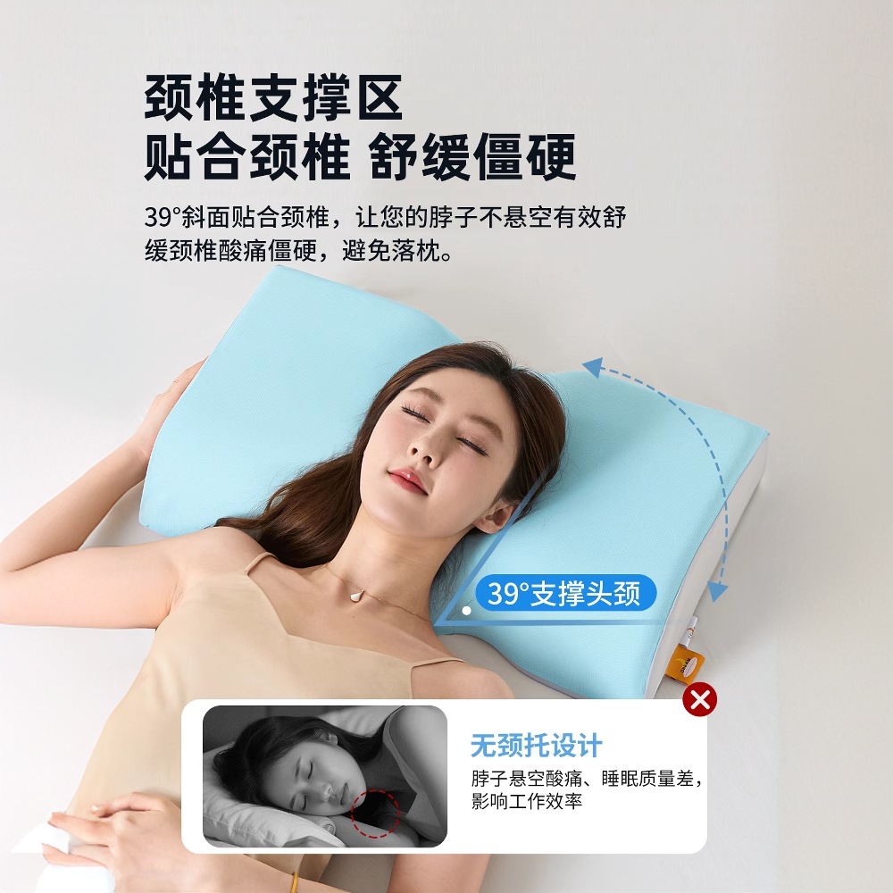 Almohada, protección de la columna cervical, ayuda a dormir, adulto, hombre, sueño, artefacto de ronquidos, núcleo de almohada de algodón con memoria, almohada de elevación individual