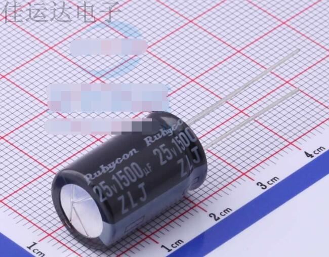25ZLJ1500M12.5X20 规格 1500uF 25V 引线型铝电解电容 原装供应