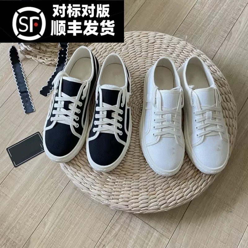 Miyun single small fragrant style canvas shoes, campus style, round toe, lace-up, shallow vulcanized women's shoes, simple, lightweight, casual sneakers