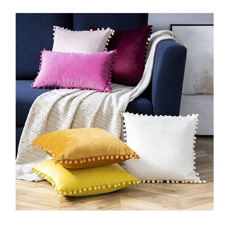 Fashion Solid Color Velvet Pillow Cases display picture 1