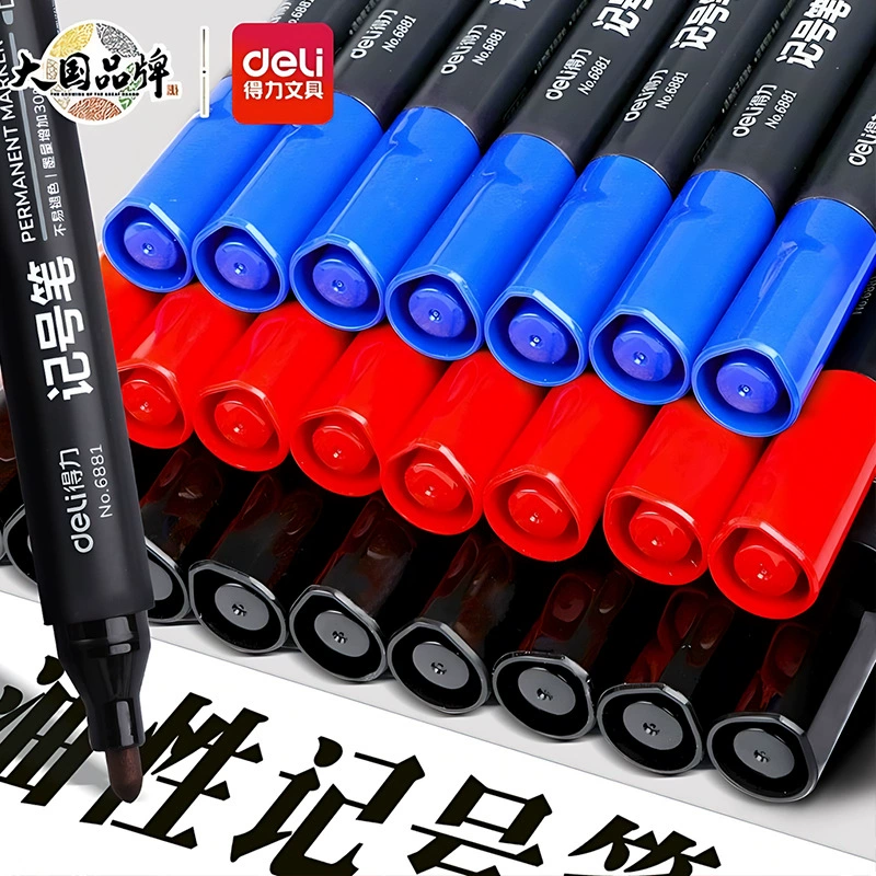 Deli 6881 Маркер Черный Синий Красный канцелярские принадлежности Толстая головка большой емкости масляная ручка Express Pen Крючок ручка оптом