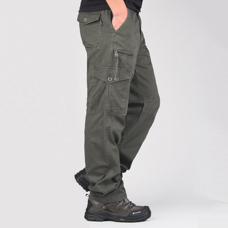 Spring and Autumn Outdoor Work Pants for Men, Straight Loose Casual Pants, Pure Cotton, Plus Size, Elastic Waist, Casual Long Pants Spring and Autumn Outdoor Work Pants for Men, Straight Loose Casual Pants, Pure Cotton, Plus Size, Elastic Waist, Casual Long Pants