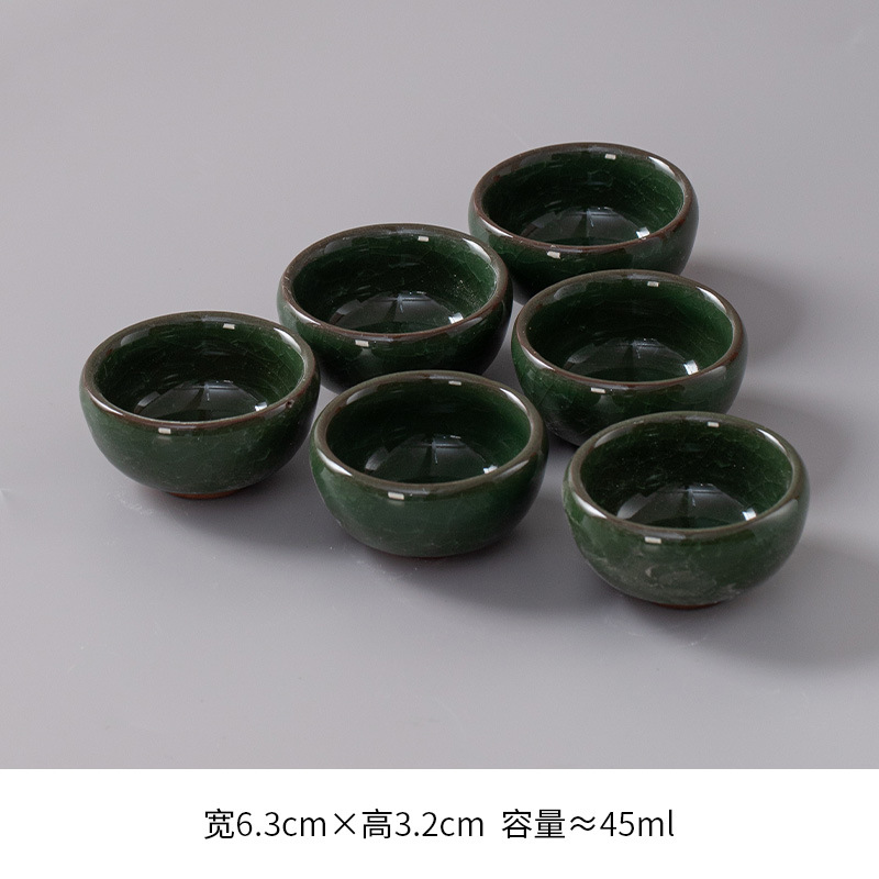 Ceramic tea cup, glass tea set, 6 pieces