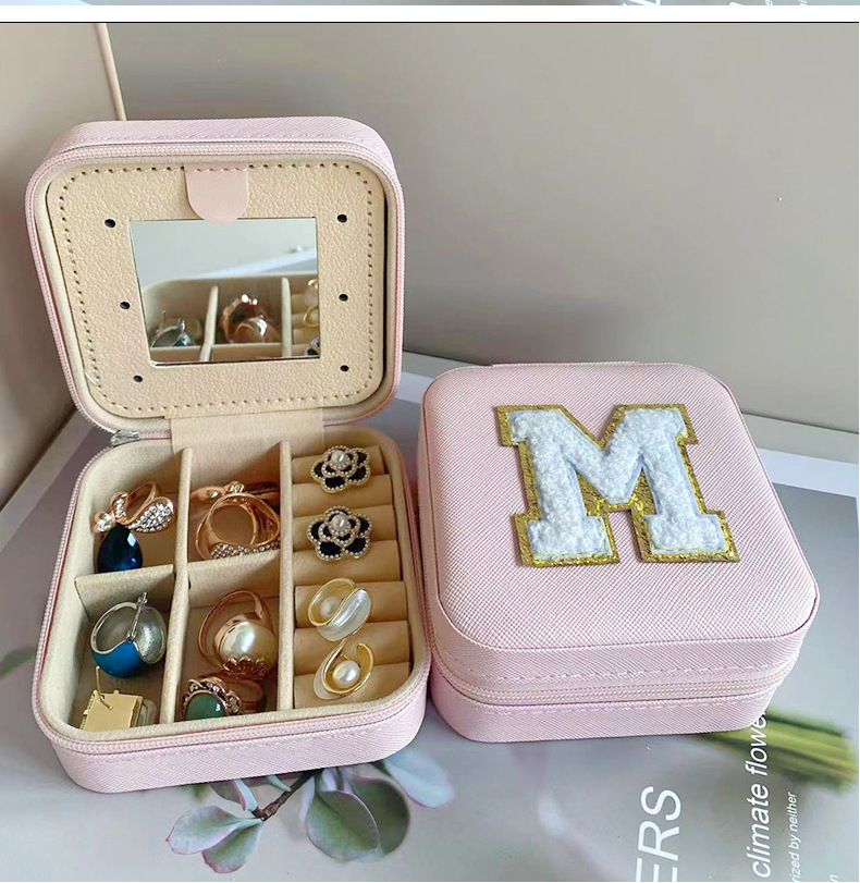 Pu Leather Material Elegant Basic Classic Style Letter Solid Color Pu Leather Jewelry Boxes