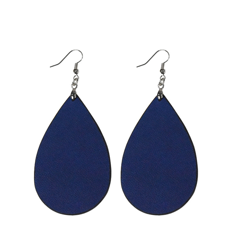 跨境爆款亚马逊热卖耳饰 新款时尚百搭清新小耳钉镭射皮双面耳环