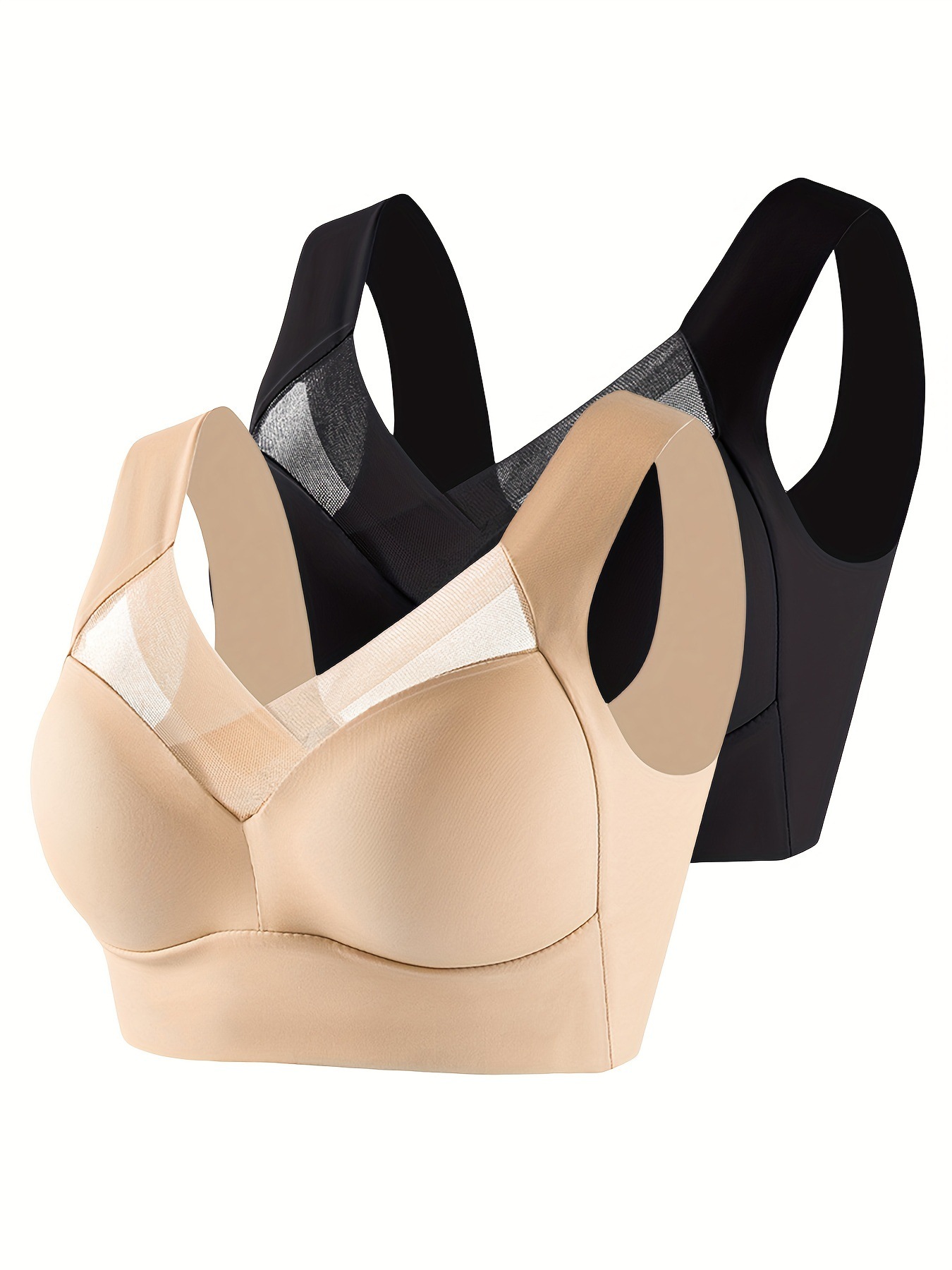 2025 Cross-Border New European and American 2-Piece Wire-Free Sports Bra Push-Up High Elasticity High Waist