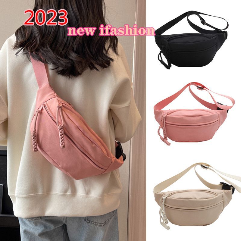 Mobile phone waist bag, trendy men's chest bag, Japanese style lightweight single shoulder bag, women's casual sports crossbody bag