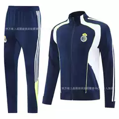 Wholesale 2526 Real Madrid Jacket Autumn and Winter Real Madrid Paris Barcelona Spain Atletico Training Suit Long Zipper Casual Set