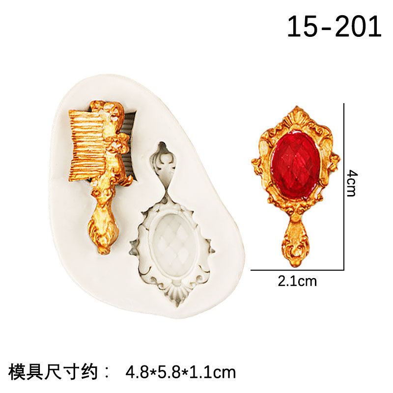 DIY vintage marco de fotos marco peine epoxi molde de silicona ultra-ligero pastel de arcilla decoración molde de chocolate para hornear