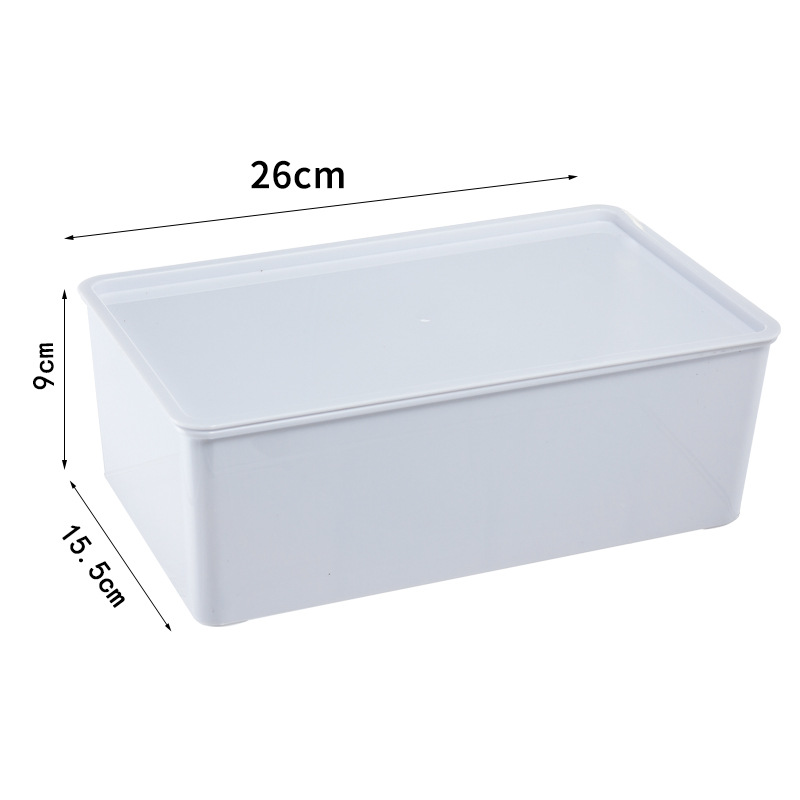 Compartimiento de escritorio transparente caja de almacenamiento de cosméticos artículos diversos multifuncionales separados caja de organización Almacenamiento de refrigerador con tapa