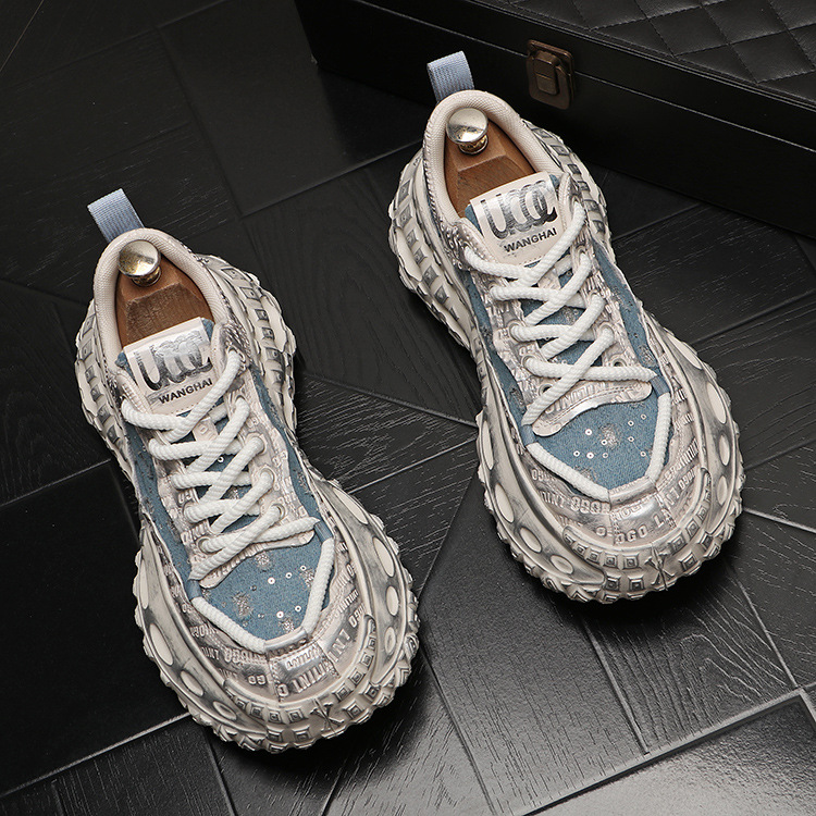 캔버스 탑 통기성 캐주얼 두꺼운 토르 슈즈 올 매치 로우 탑 패셔너블 트렌디 세퀸 독특한 올 매치 남성용 신발