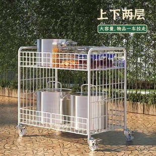 Foldable Street Stall Trolley Night Market Street Stall Ice Powder Snack Cart Removable Sushi Grilled Sausage Special Rack Direct Sale