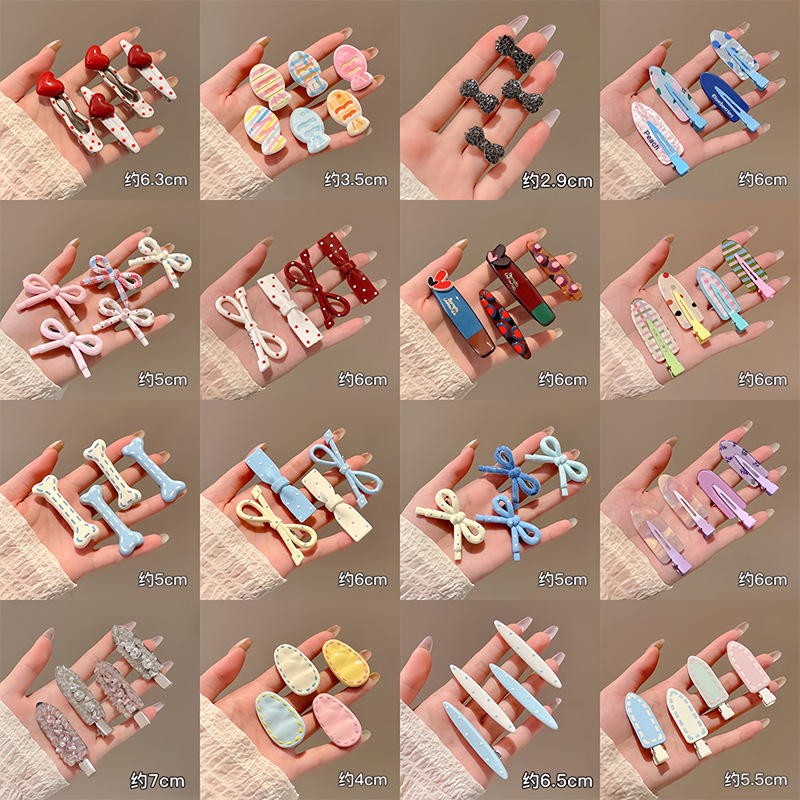 Cute and Sweet Seamless Hair Clip for Women, Forehead Bangs Clip, Duckbill Clip, Ins Side Hairpin, Hair Accessory