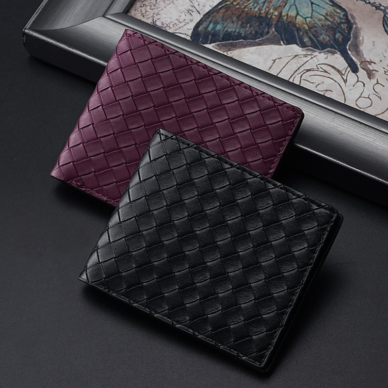 woven short classic polyurethane wallet