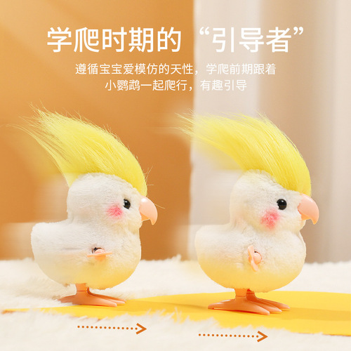 Crazy hair parrot wind-up bird plush toy simulation pet moving bird Children's Day gift