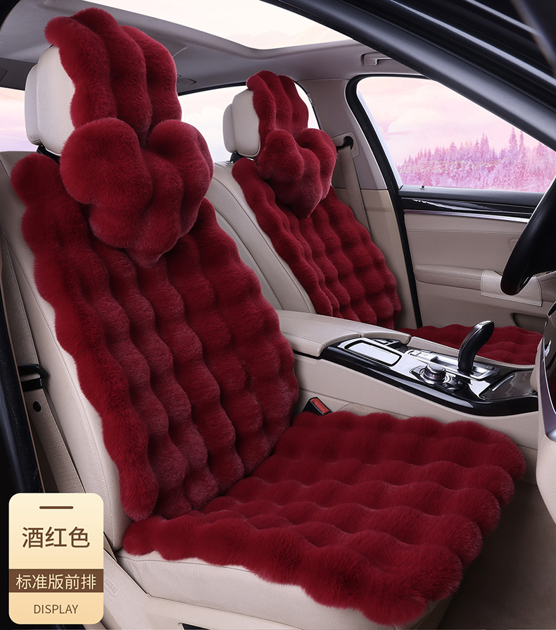 Amazon's New Winter Car Seat Cushion Thickened Bubble Plush Warm Light Luxury Encrypted Anti-Slip Plush Seat Cushion
