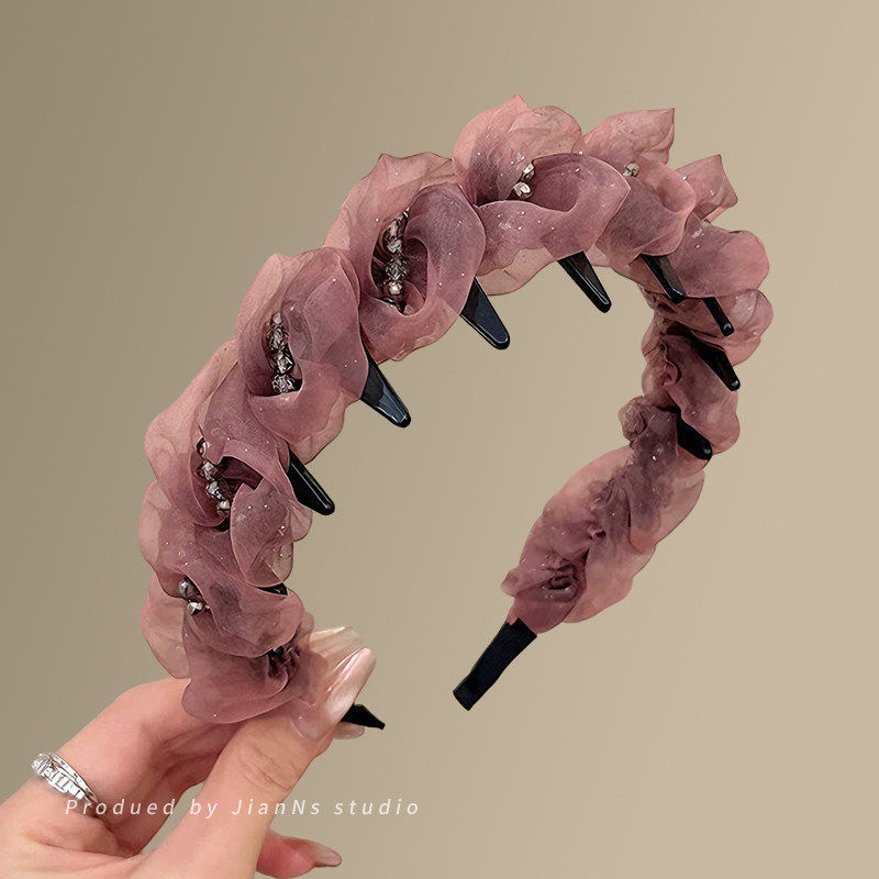 Diadema alta para mujer, nueva colección 2026, accesorio para el cabello estilo Chanel francés, elegante banda ancha para el cabello.
