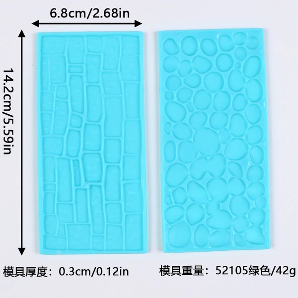 2 pieces of stone city wall 52105-1 (green)